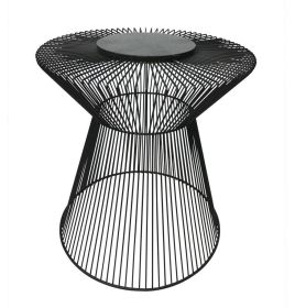 Indra Side Table w/ Marble Top (Side Table: Black)