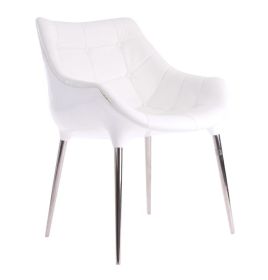 Kettil Chair (Leather: black-aniline-leather, Color: white-fiberglass)