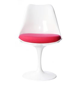 Maisie Side Chair - ABS (Color: white-abs, Cushion: red-fabric)