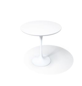 Maisie Side Table - Fiberglass Top (Top: White, Base: White)