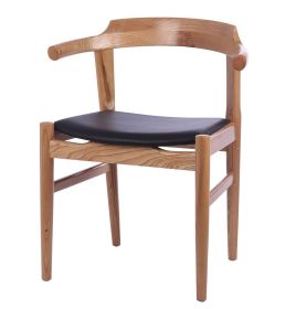 Nora Dining Chair (Upholstered Seat) (Wood: Natural)