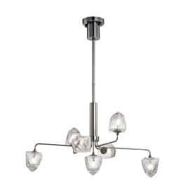Peach Chandelier (Glass: Clear, Number of shades: 9, Frame: Gold)