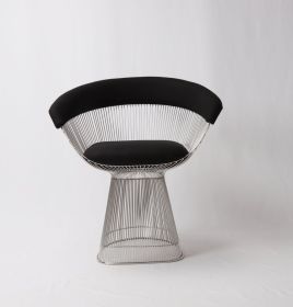 Lovise Wire Dining Chair - Upholstered in Cashmere Wool (Color: white-standard-cashmere)