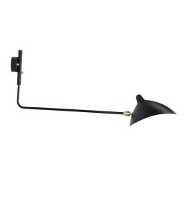 Sergio One Straight Arm Sconce Wall Lamp (Color: Black)